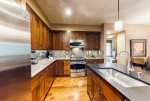 Stainless steel appliances in the kitchen 
